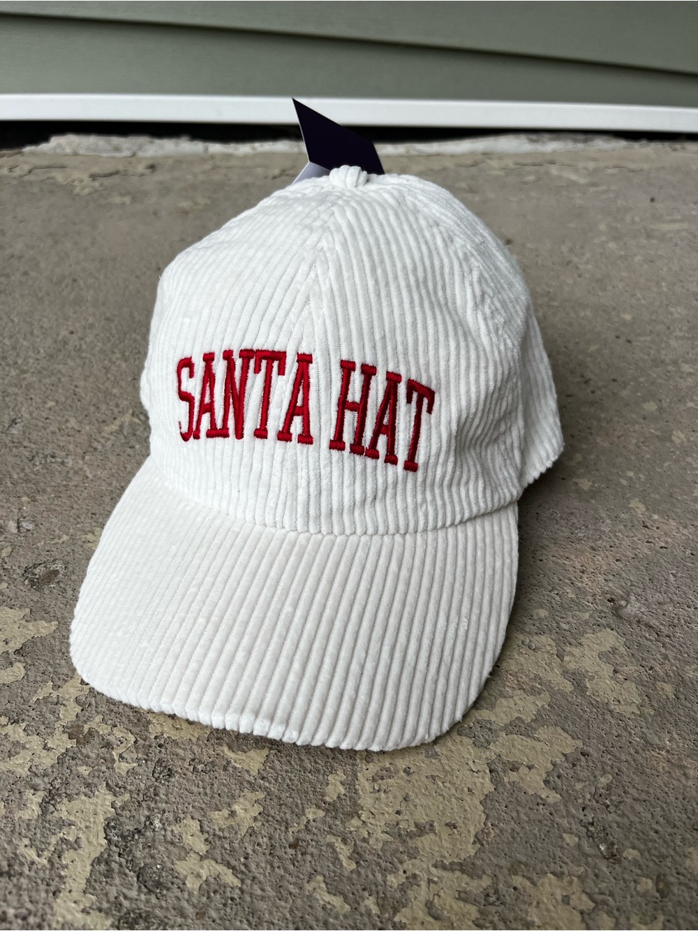 New David and Young White Corduroy 'Santa Hat'